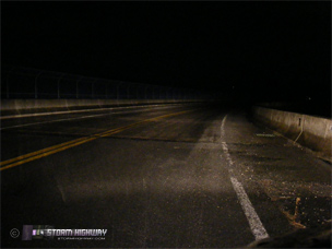 Black ice on bridge