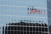 BB&T reflection in Laidley Tower