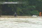 Man risks floodwaters