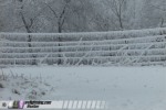 Glaze ice coats fence