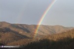 December double rainbow and mountains