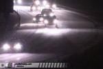 Car slides on icy Interstate