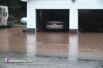 Flooded house and garage