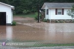 Flooded house and garage