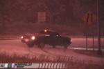 Truck spins out on icy curve