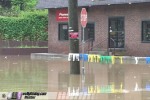 Flooded business district
