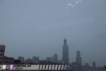 Daytime lightning striking the Sears Tower
