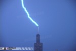 Upward-moving lightning and TV towers, skyscrapers and other tall ...