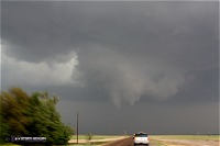 Supercell, wall cloud and funnel near Dighton, Kansas on May 23