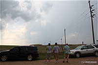 Chasers watch new storms near Colwater, KS on May 26