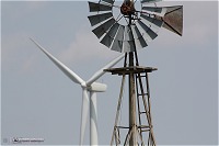 Old and new windmills at Fort Supply, OK on May 26