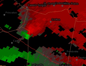 Crofton, KY radar velocity