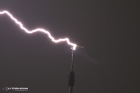 Upward lightning at close range