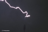 Upward lightning at close range