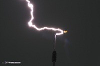 Upward lightning at close range