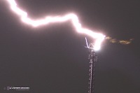 Upward lightning at close range