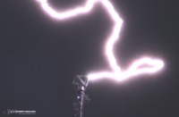 Upward lightning at close range