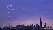 Lightning strikes the John Hancock Center