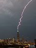 Lightning striking the Sears Tower on June 30, 2014