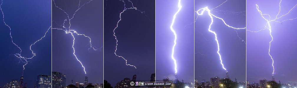 Chicago skyscraper upward lightning extravaganza on July 29, 2023