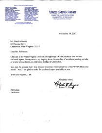 Letter from Senator Byrd