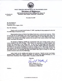 Letter from Secretary Mattox</center>
</font><br>
<i>- Posted by <b>Dan R.</b></i> from <i>Charleston, WV</i></font></td></tr><tr><td height=1 background=