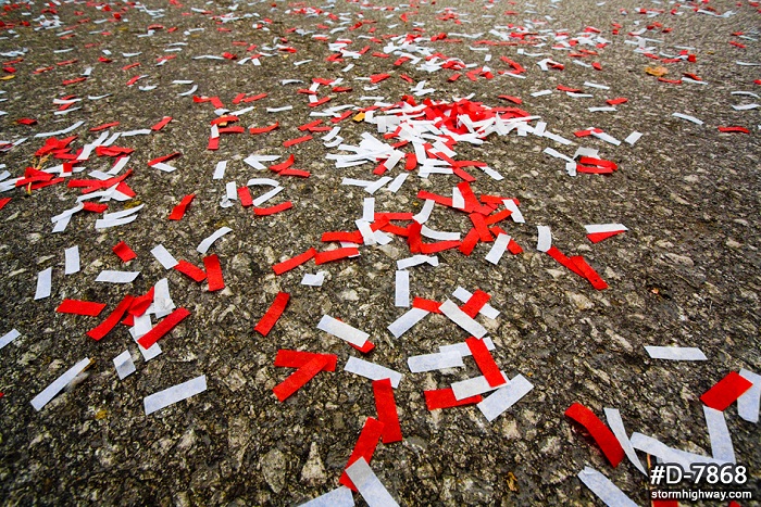 Confetti on Market Street after the parade