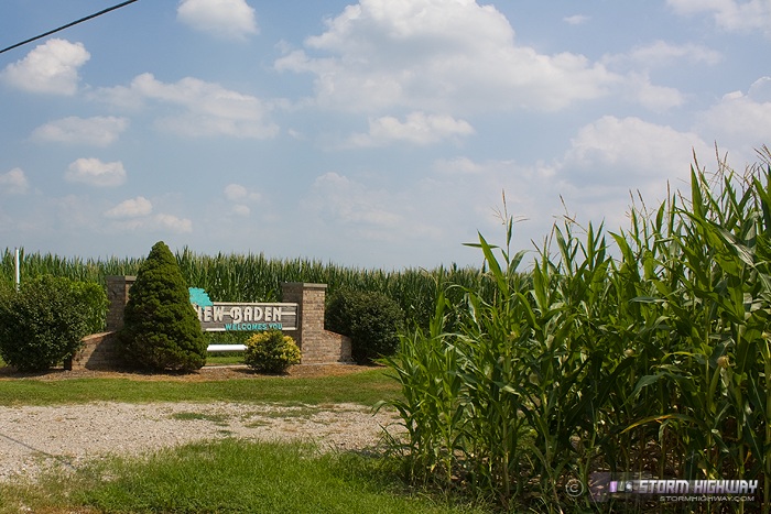 New Baden sign in summer