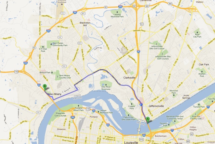 Sherman Minton Bridge street level detour