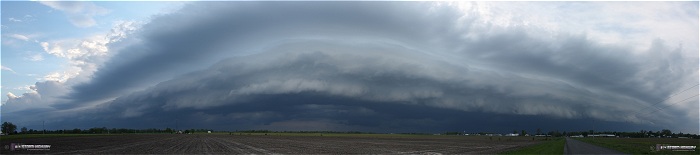 New Baden, IL shelf cloud panorama