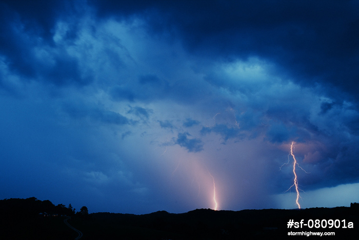 Hurricane, WV twilight lightning