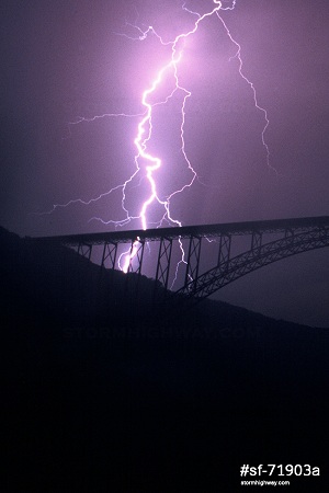 New River Gorge Bridge lightning