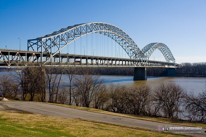 South view of Sherman Minton bridge on Christmas day