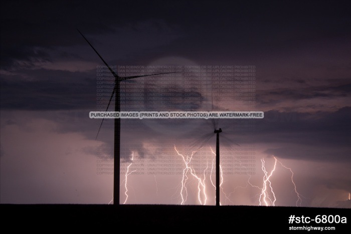 Lightning and wind turbines in central IL, July 2010