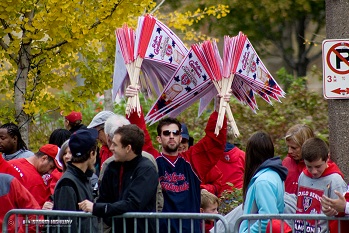 Vendor with pennants