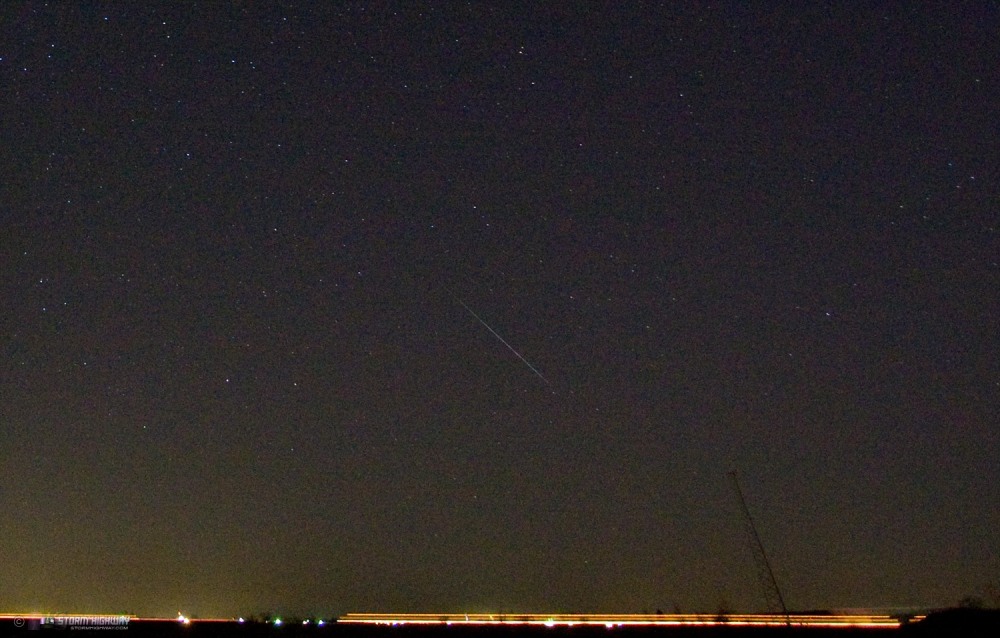 Geminid meteor, New Baden, IL, December 14, 2012