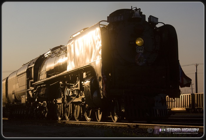 UP 844 at sunset in St. Louis 1