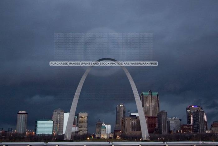 Storms approaching downtown St. Louis, MO  - January 29