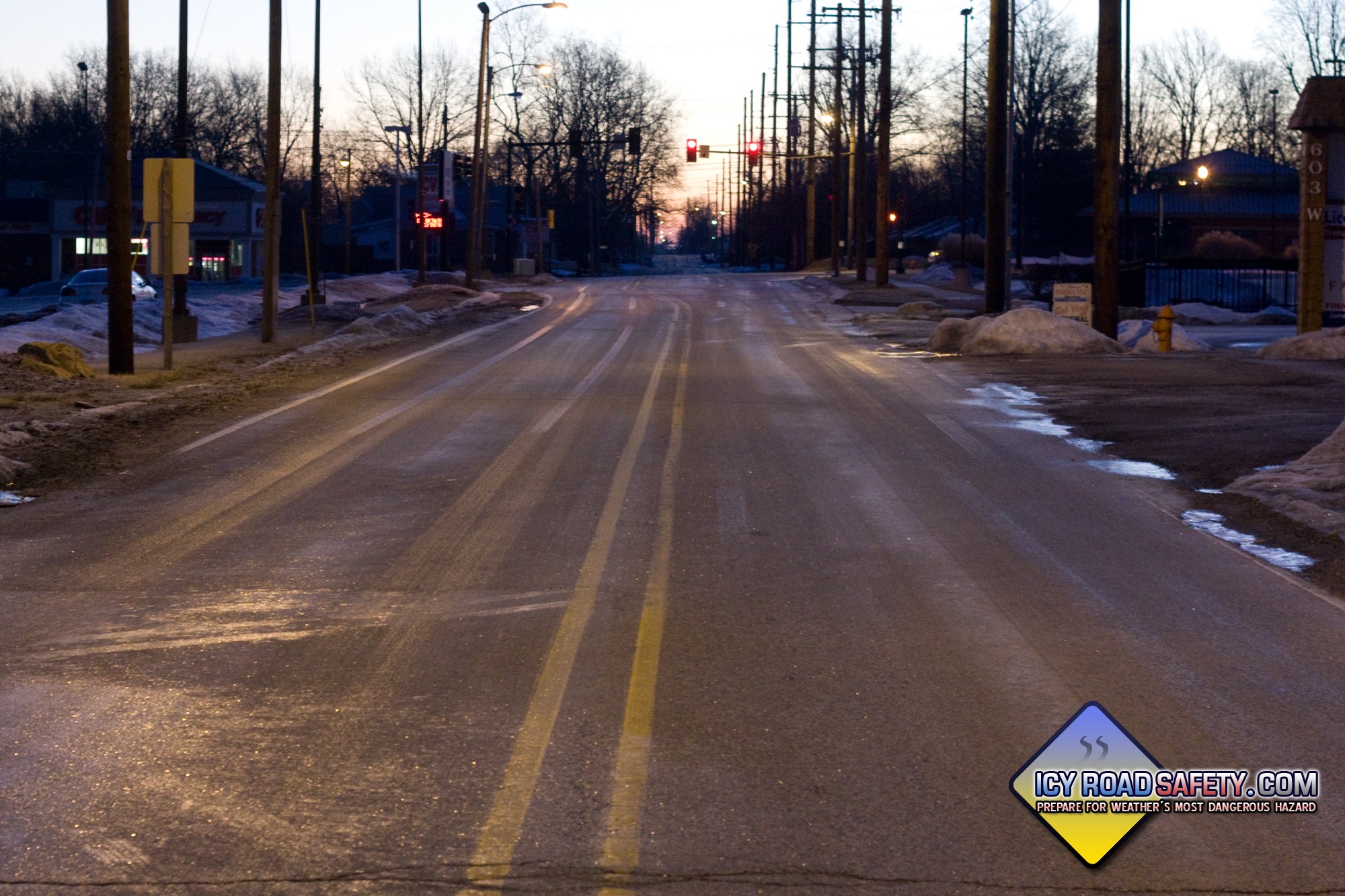 Icy roads due to frost in Alton, IL - January 12, 2014