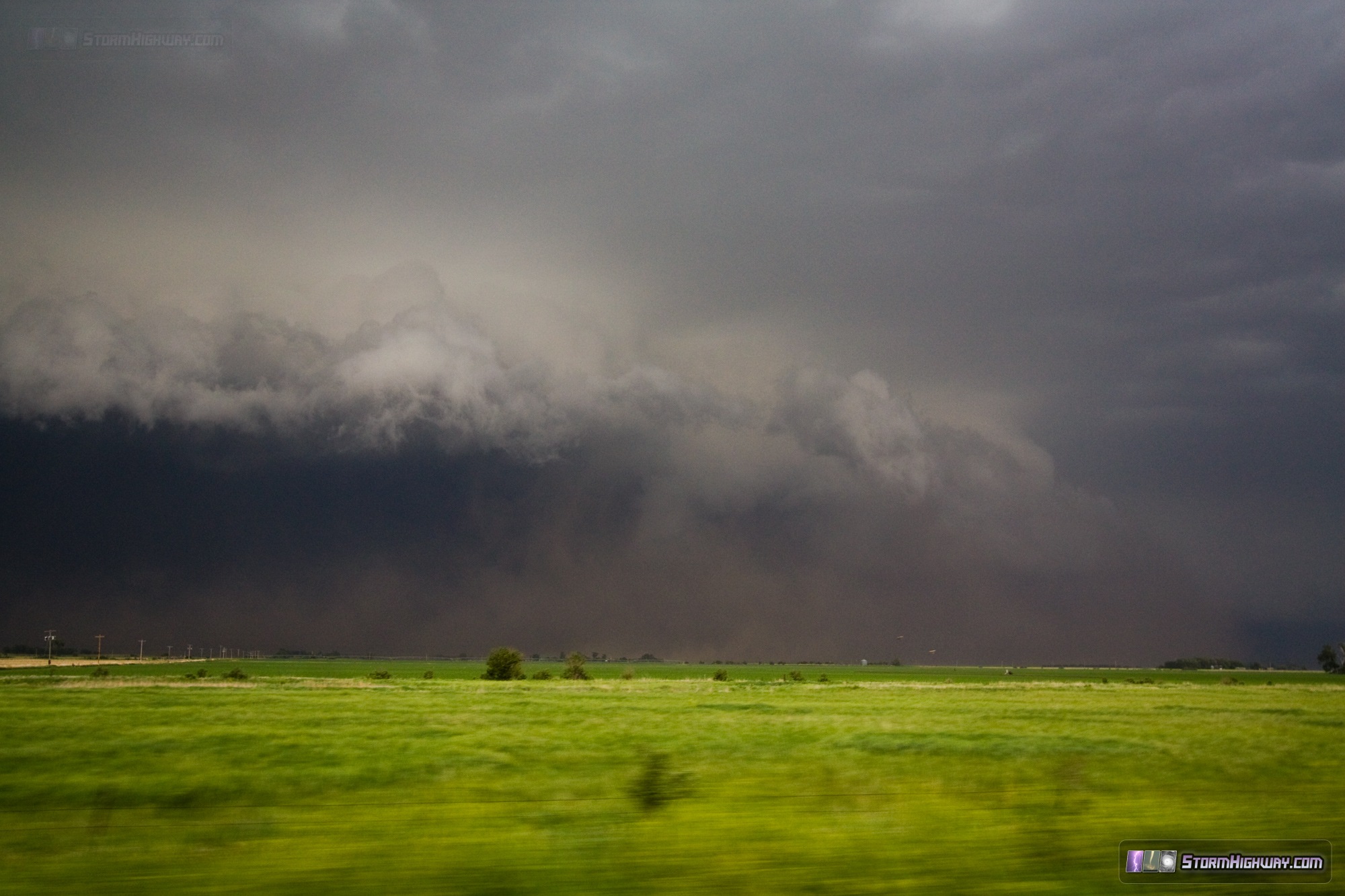 Supercell outflow with dirt plumes - Osceola, Nebraska - June 3, 2014