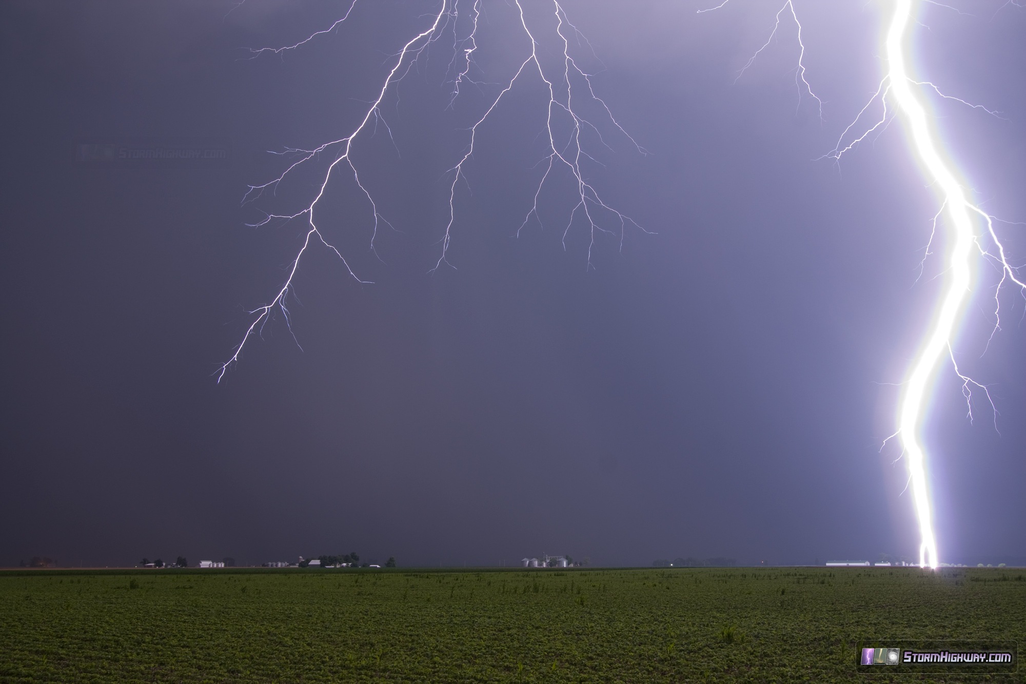 Close lightning at New Baden, Illinois - June 16, 2014
