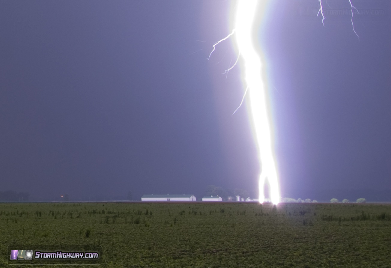 Close lightning at New Baden, Illinois - June 16, 2014