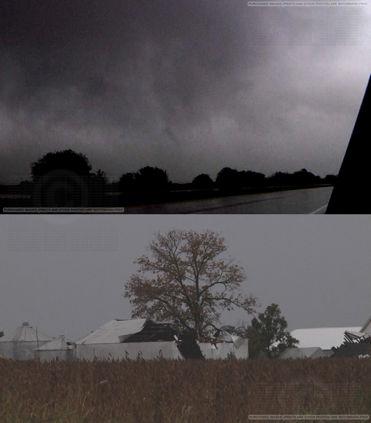 Rope tornado at New Baden, IL - October 13, 2014