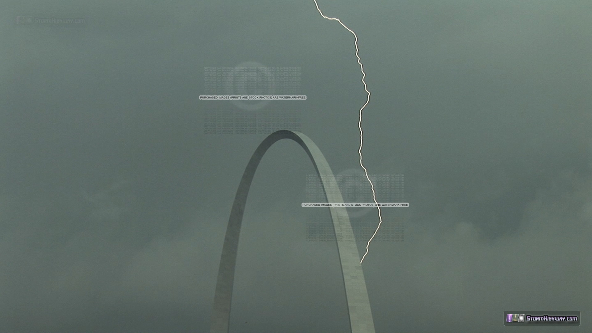 Lightning behind the Gateway Arch - September 9, 2014