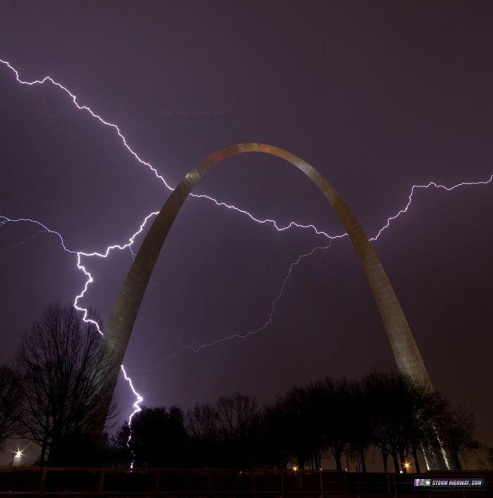 Lightning over the Gateway Arch