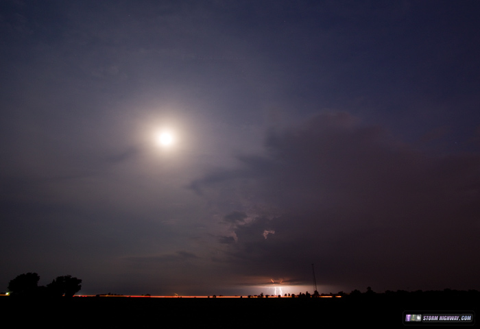 Storm and lunar halo at New Baden, IL