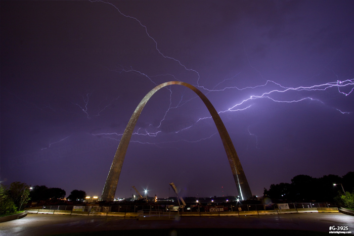 May 11 lightning over the Arch
