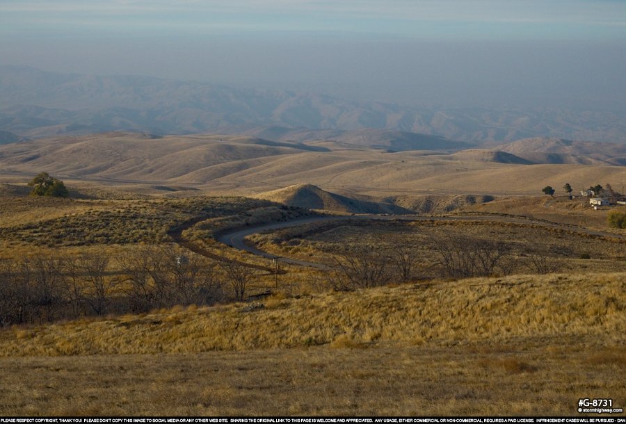 Smog and haze viewed from mountains near Maricopa, CA