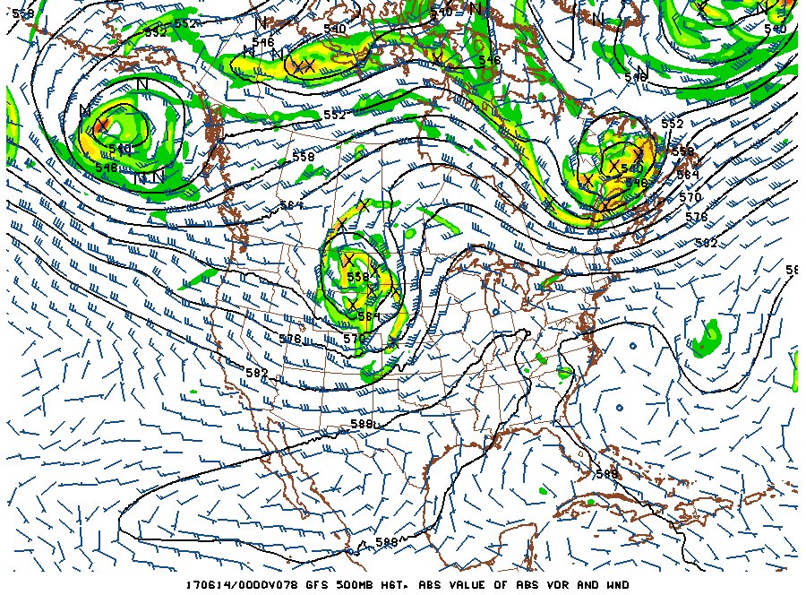 GFS forecast for June 13