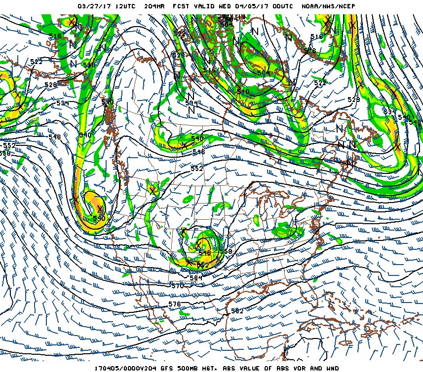 GFS model for April 5